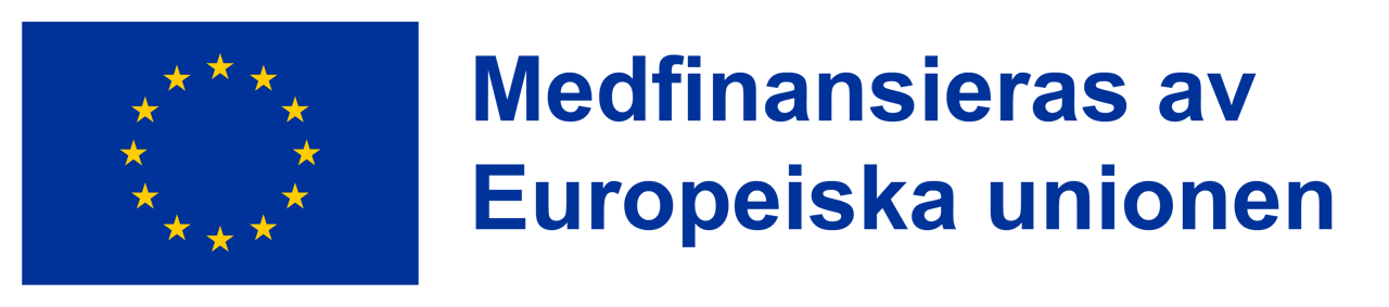EU-flaggan tillsammans med texten Medfinansieras av Europeiska unionen