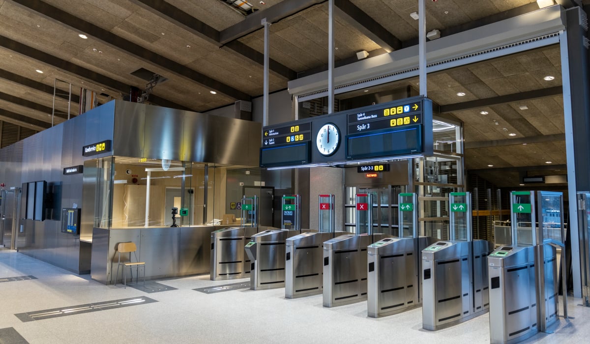 En sp&auml;rrlinje i Barkarby station