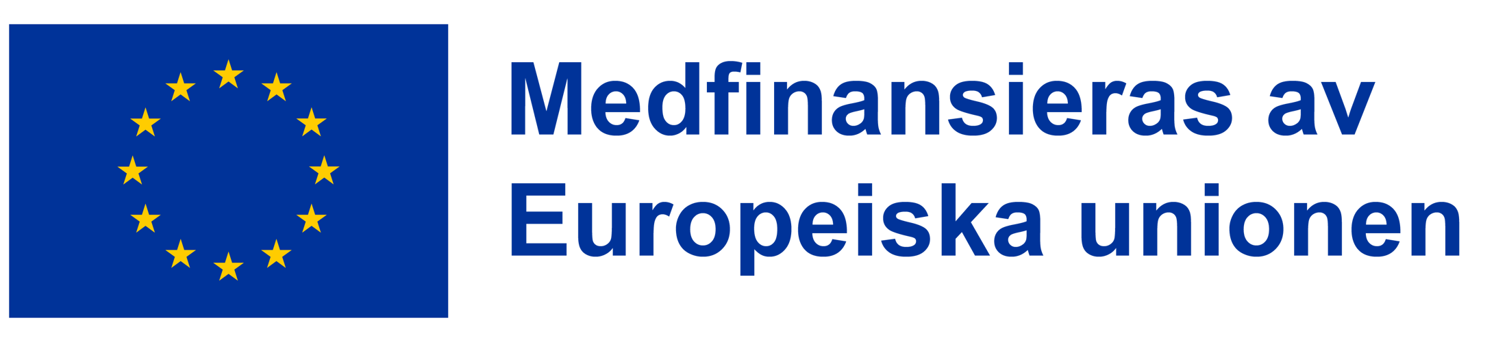 EU-flaggan tillsammans med texten Medfinansieras av Europeiska unionen