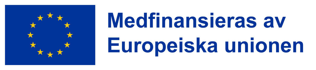 EU-flaggan tillsammans med texten Medfinansieras av Europeiska unionen