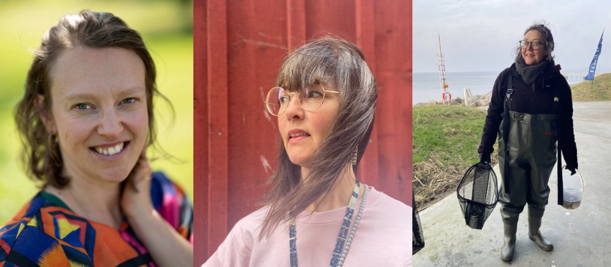 Tre portr&auml;ttbilder p&aring; rad: Emelia, Pia och Eileen.