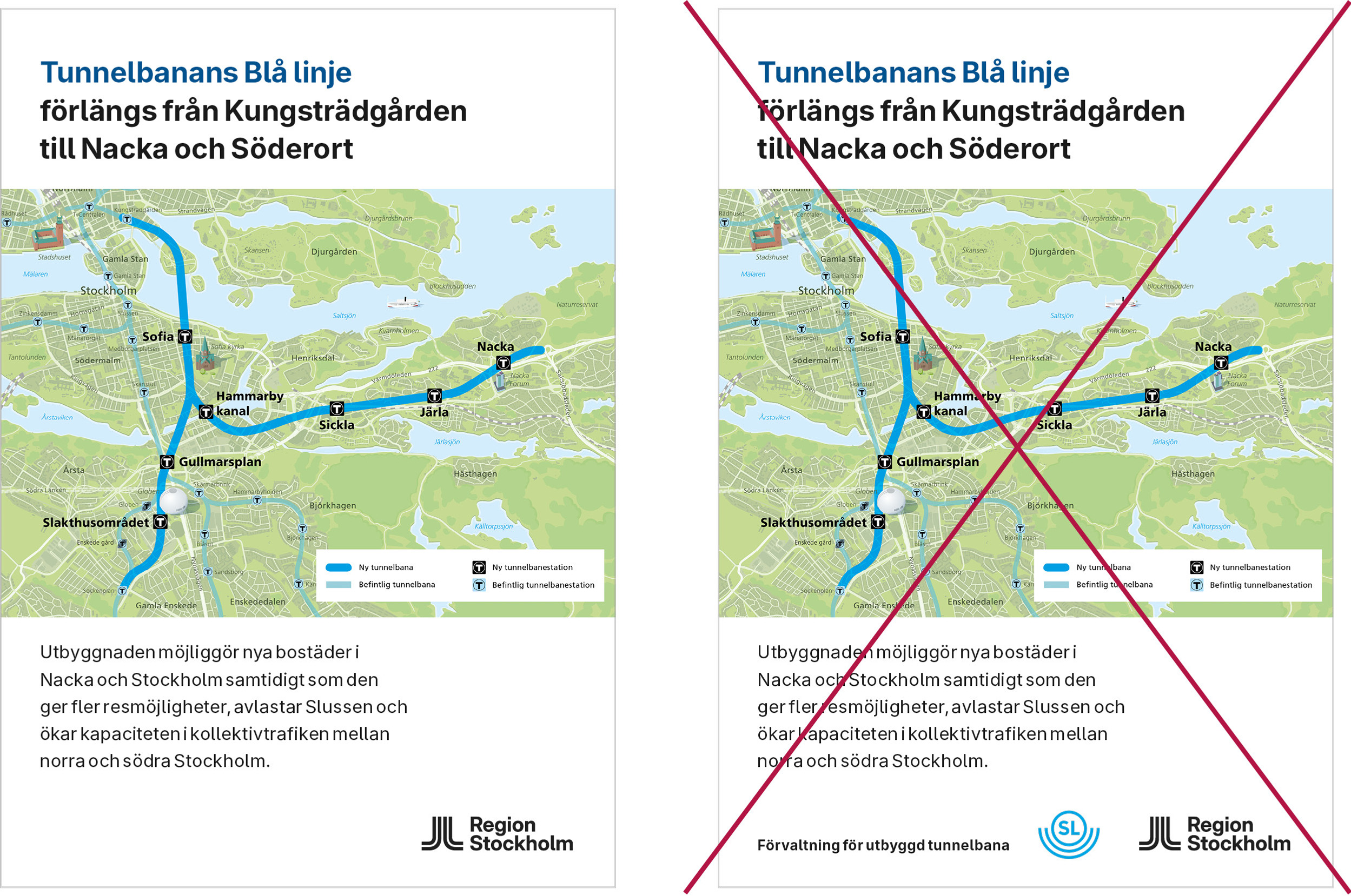 En karta &ouml;ver en stad med en r&ouml;d linje som g&aring;r igenom den.