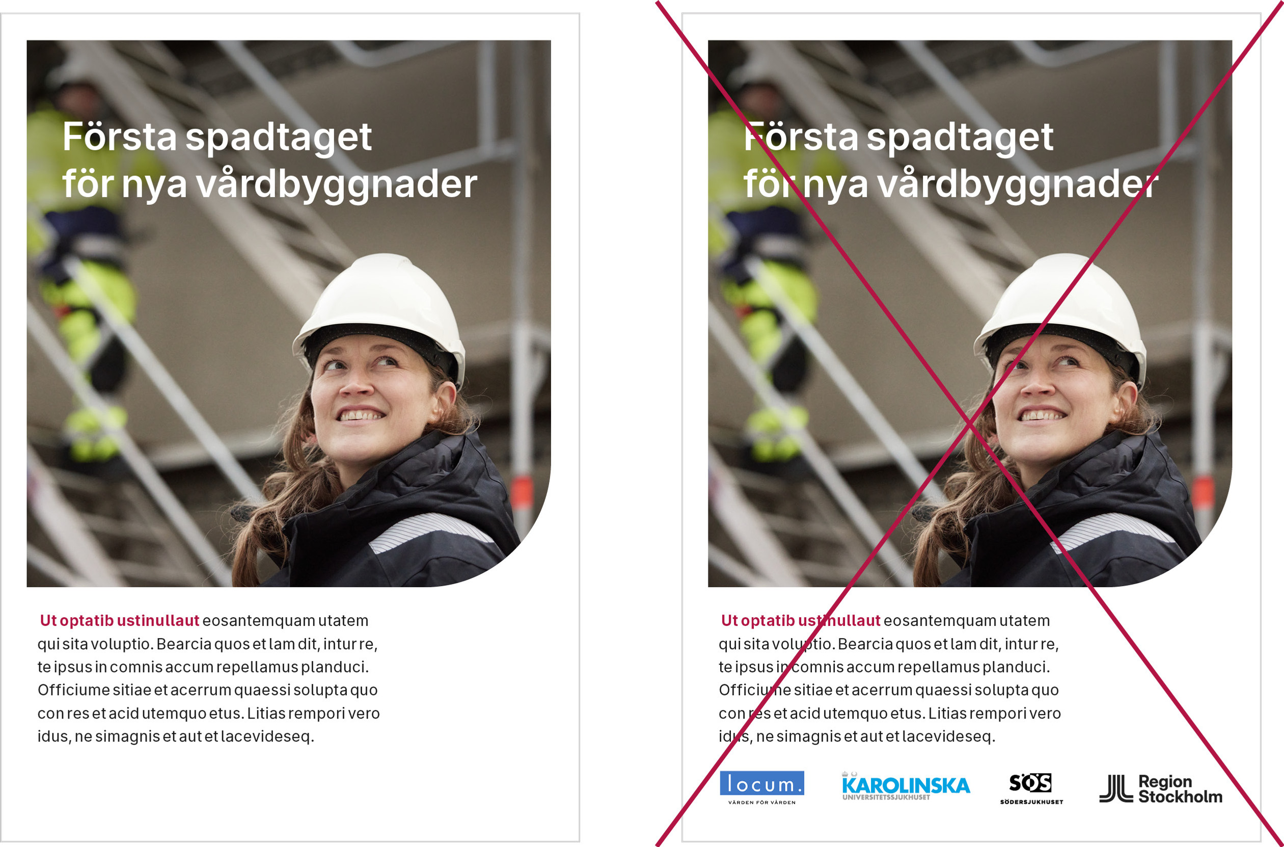 En broschyr med en bild av en kvinna if&ouml;rd skyddshj&auml;lm.