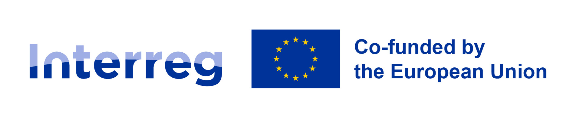 Interreg logo EU flagga och texten Co-funded by the European Union