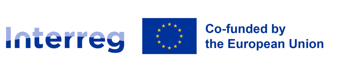 Interreg logo EU flagga och texten Co-funded by the European Union