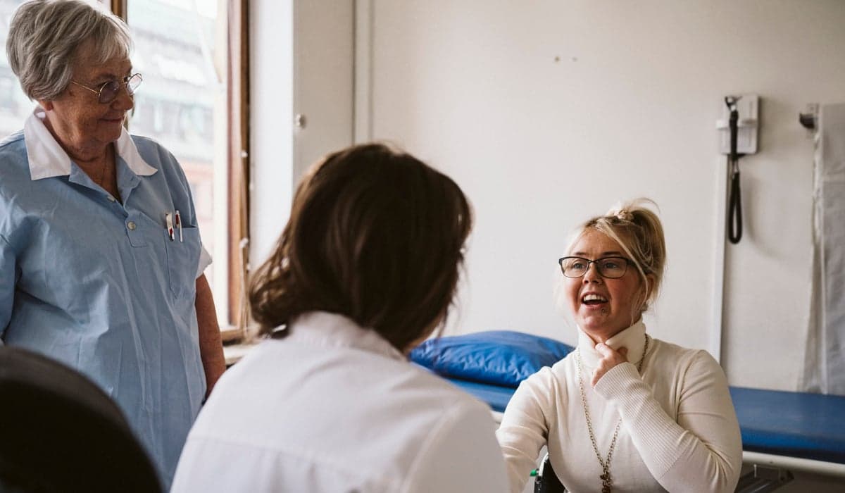 Samtal mellan patient och vårdpersonal