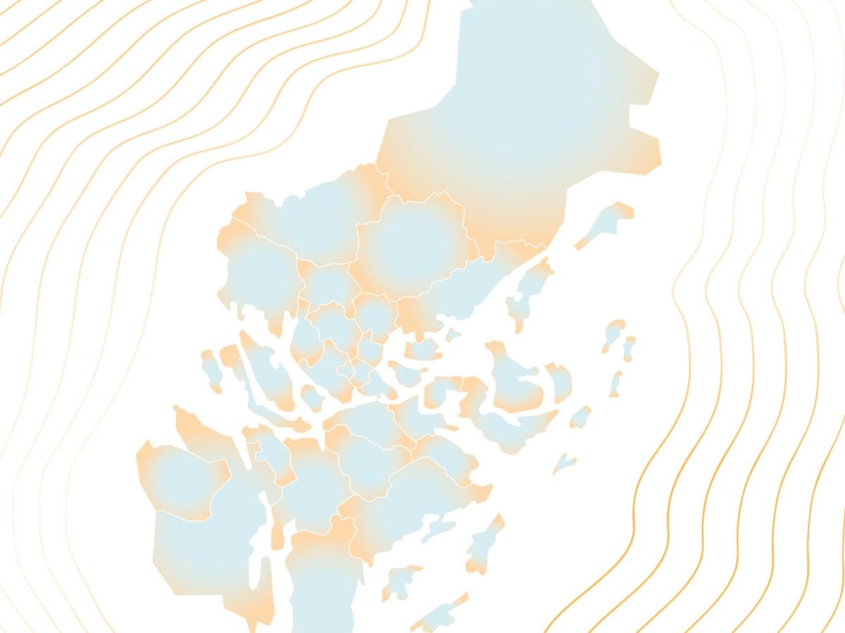 Illustration föreställande karta över Stockholms län