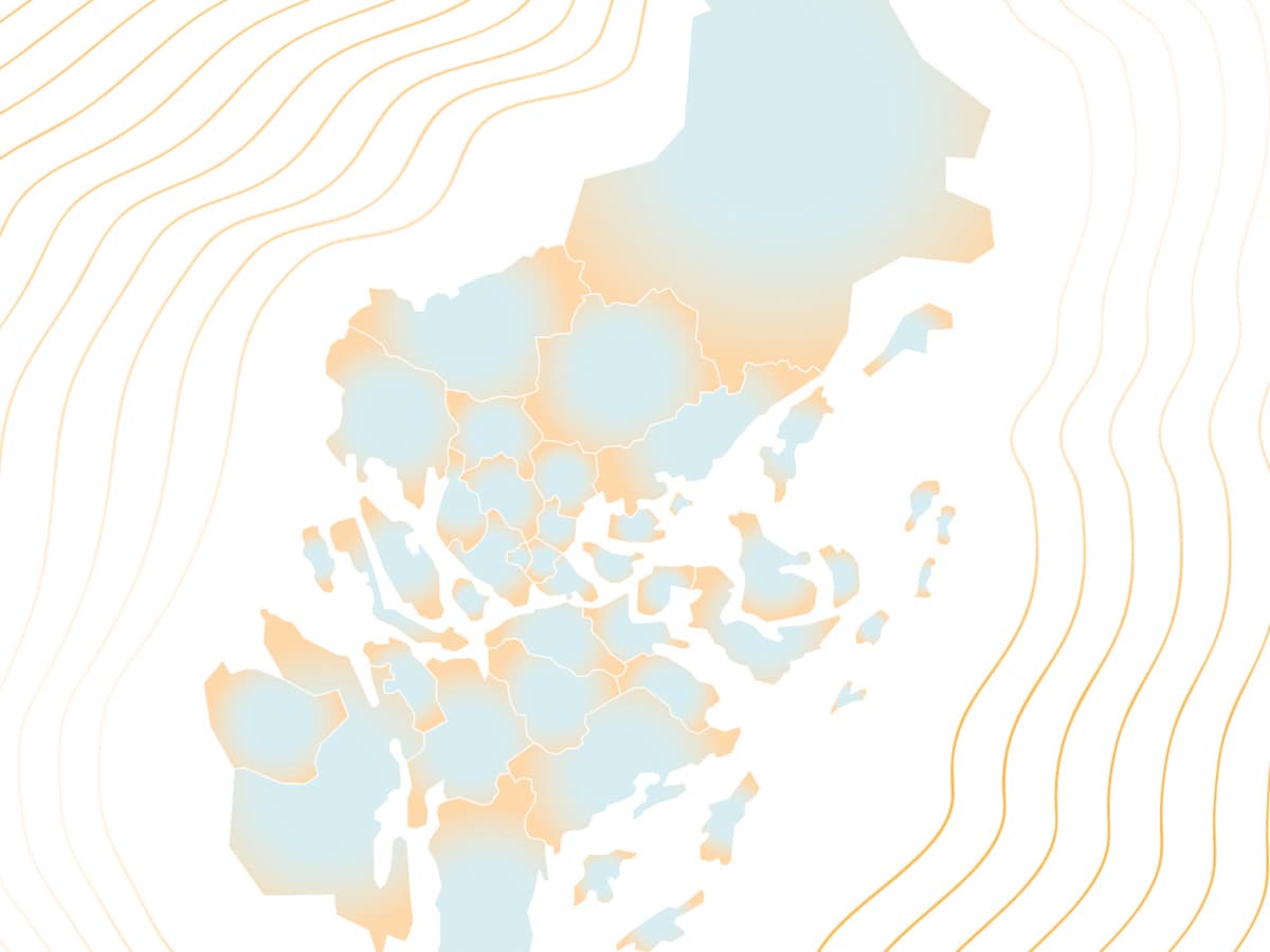 Illustration föreställande karta över Stockholms län