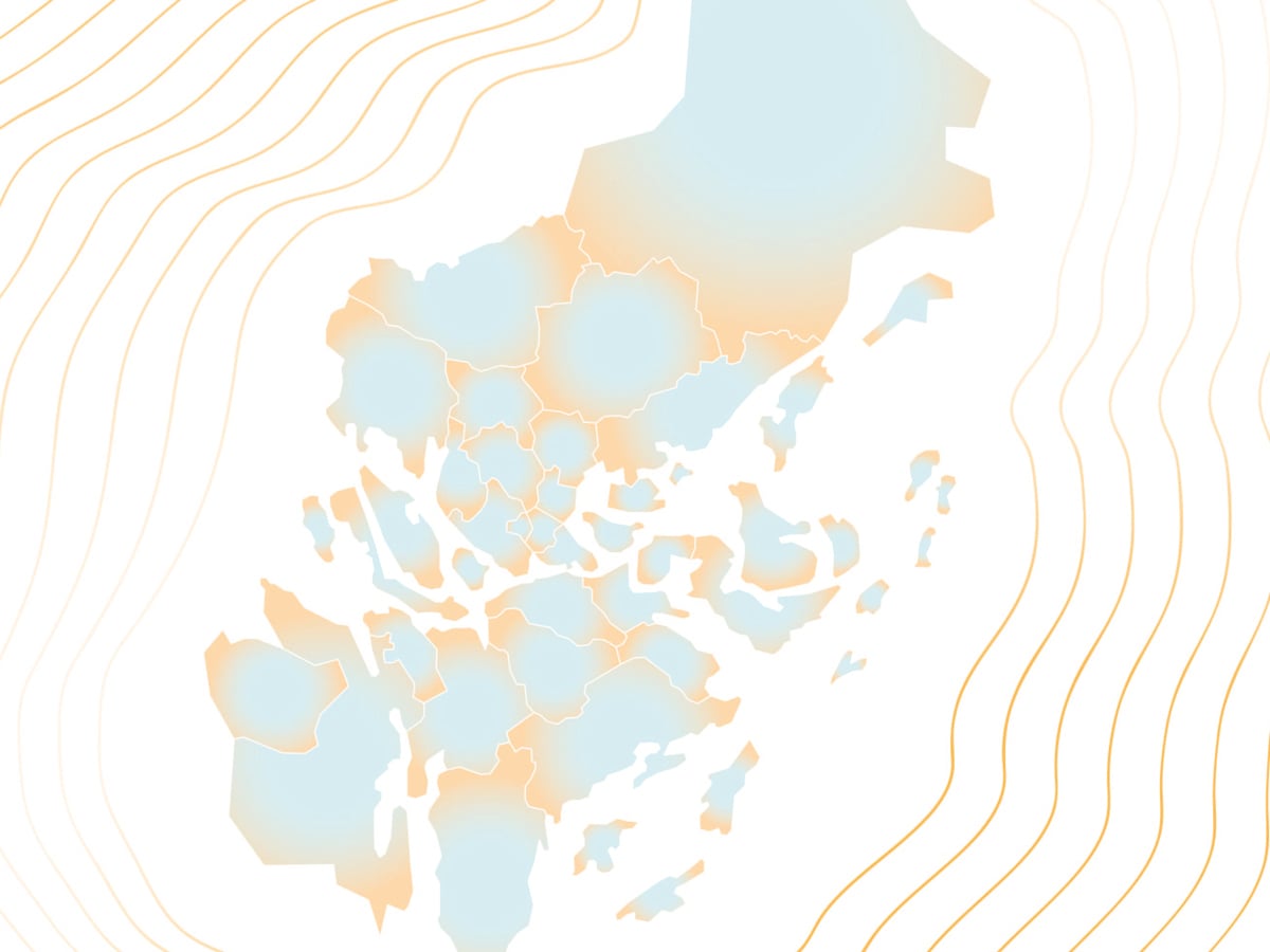 Illustration föreställande karta över Stockholms län