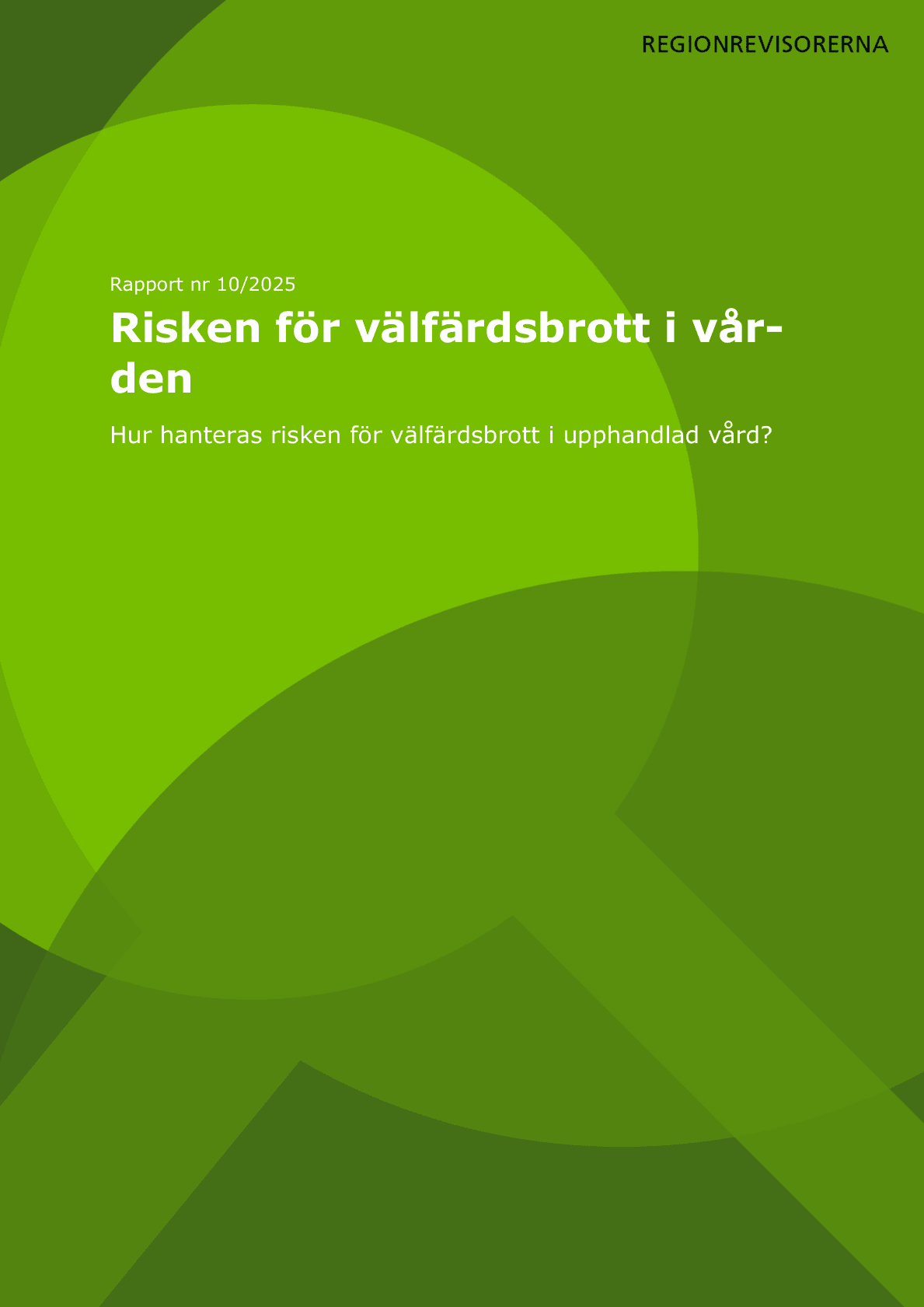 Granskning av risken för välfärdsbrott i vården 10 2025