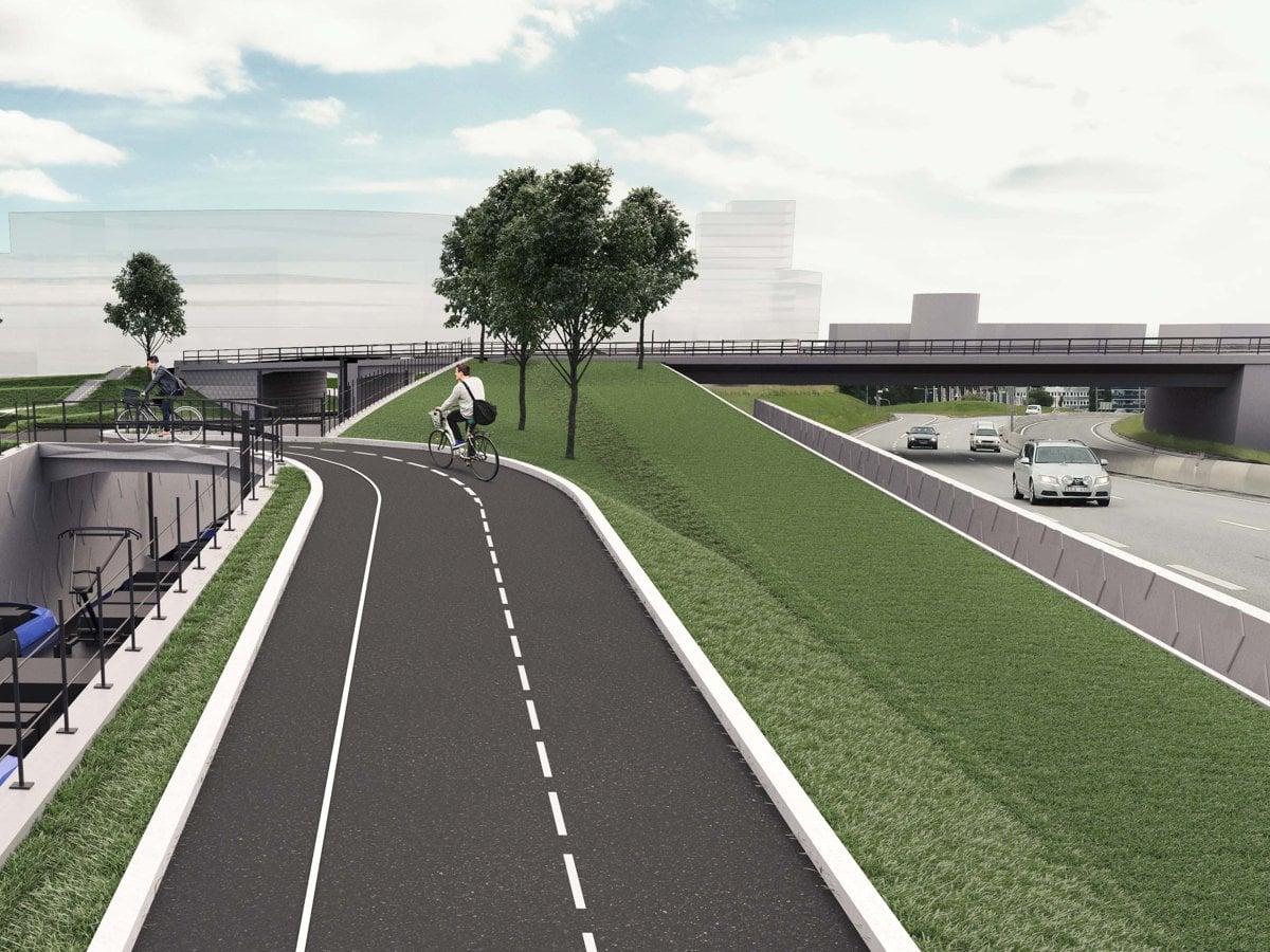 Illustration av Bällstavägen/Ulvsundaleden. 