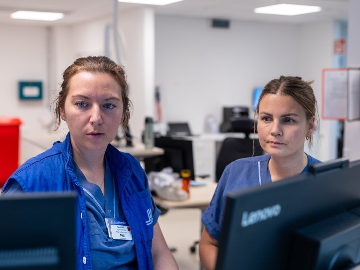 Några kvinnor sitter framför datorer.