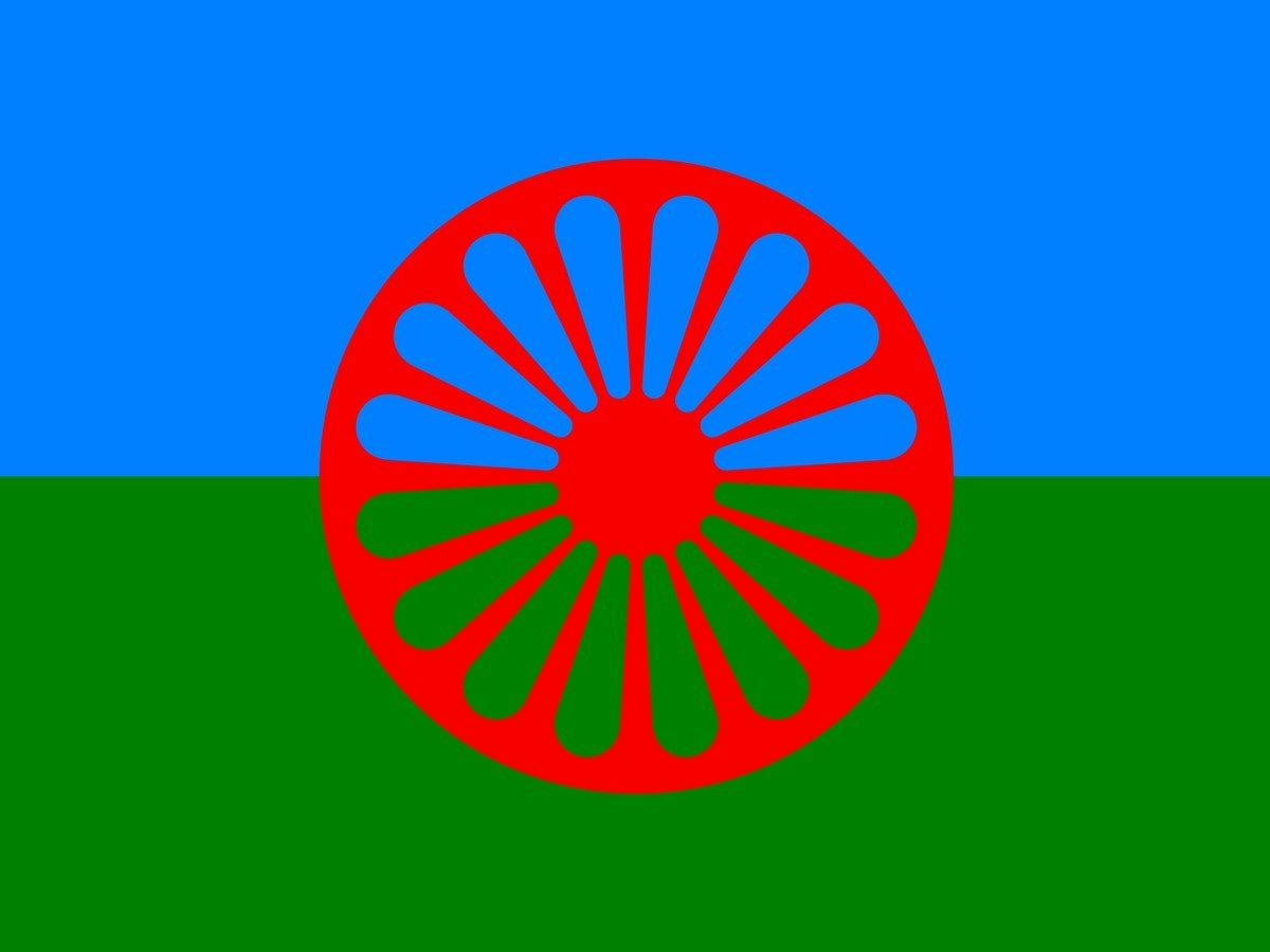 Bild på romska flaggan