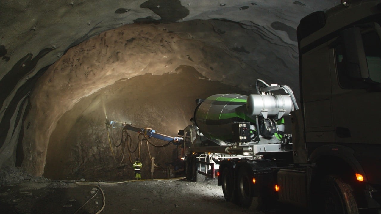 Bild från bygget av nya tunnelbanan i Barkarby