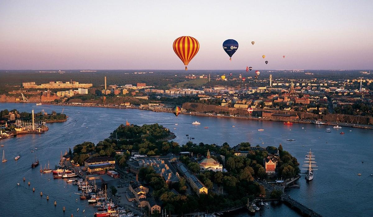 Flygbild över Stockholm