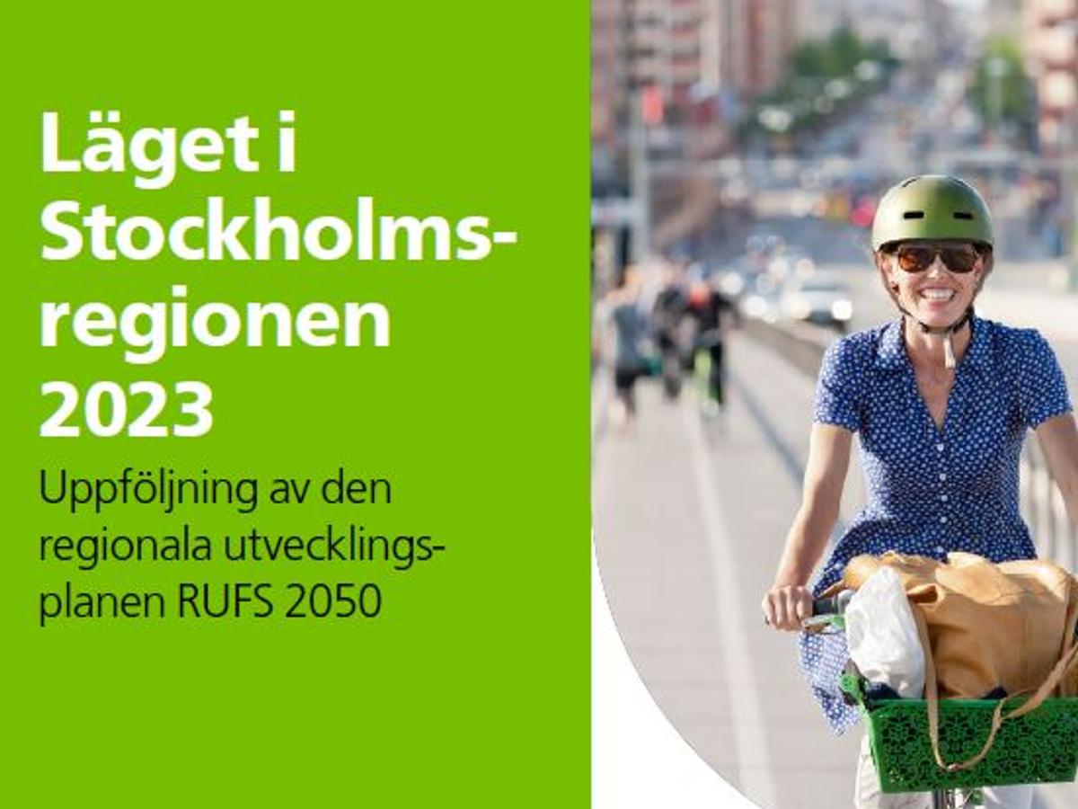 En kvinna som cyklar i Stockholmsregionen