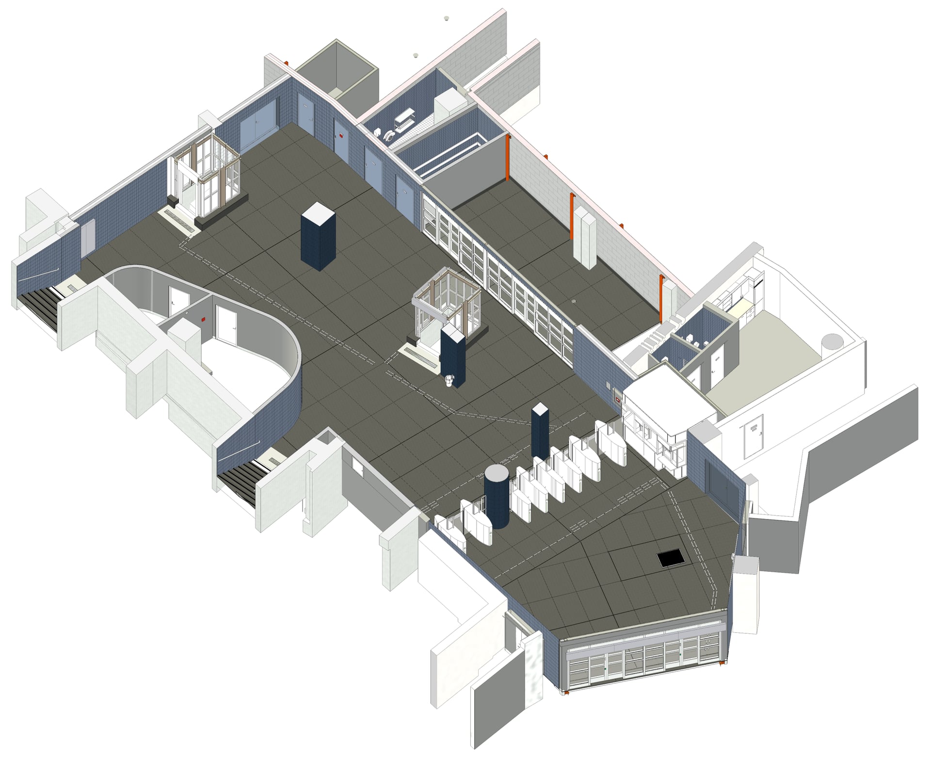 En planritning över norra entrén