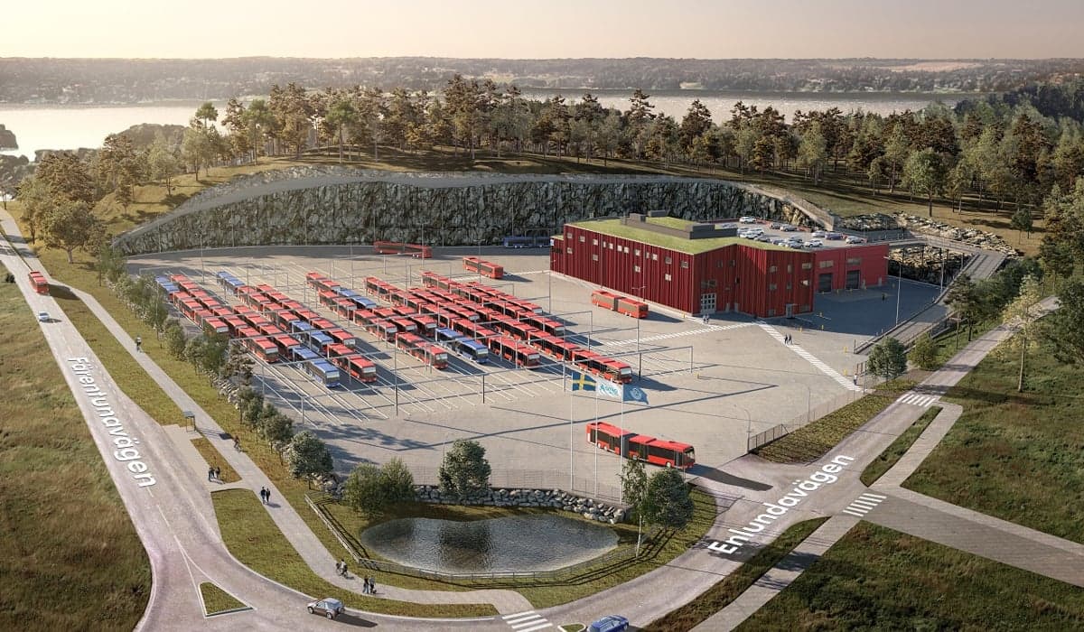 bussdepå i fågelperspektiv