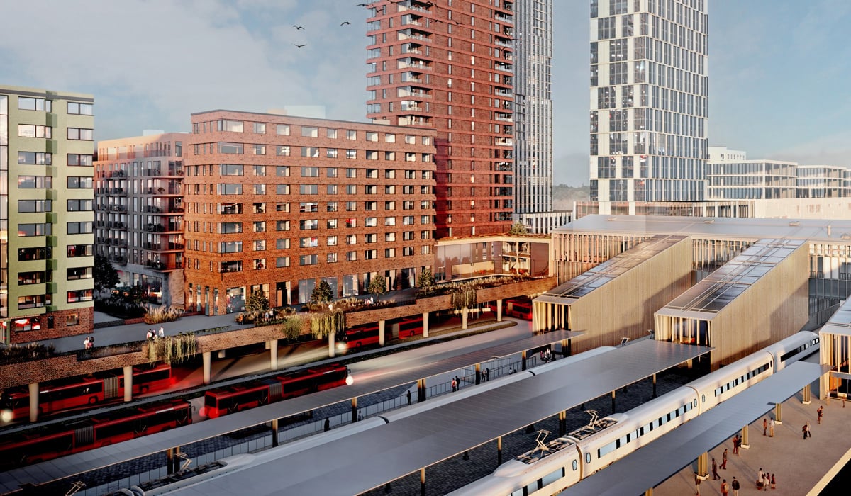 bussar och järnvägsstation