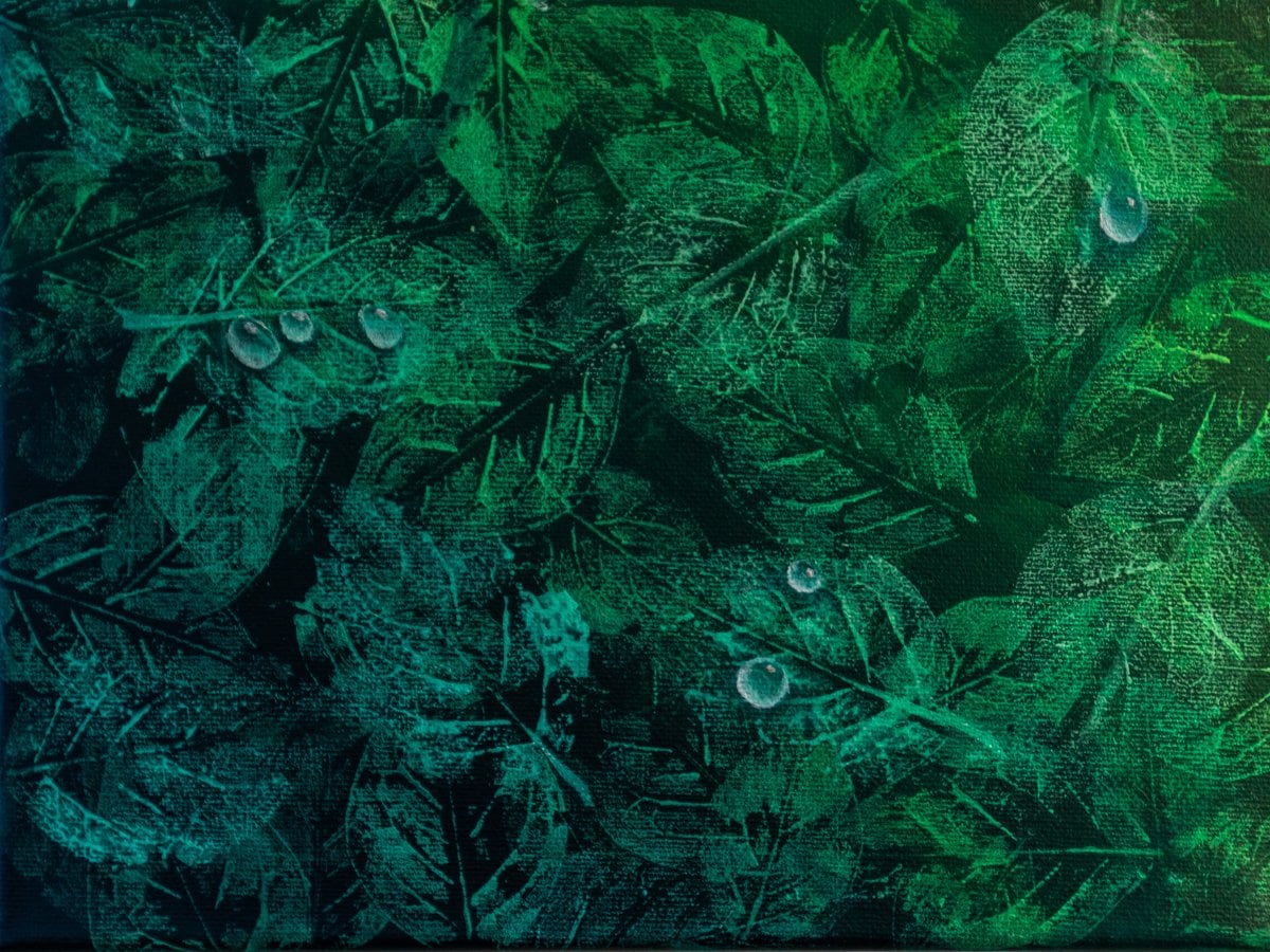 Målningar med blad.