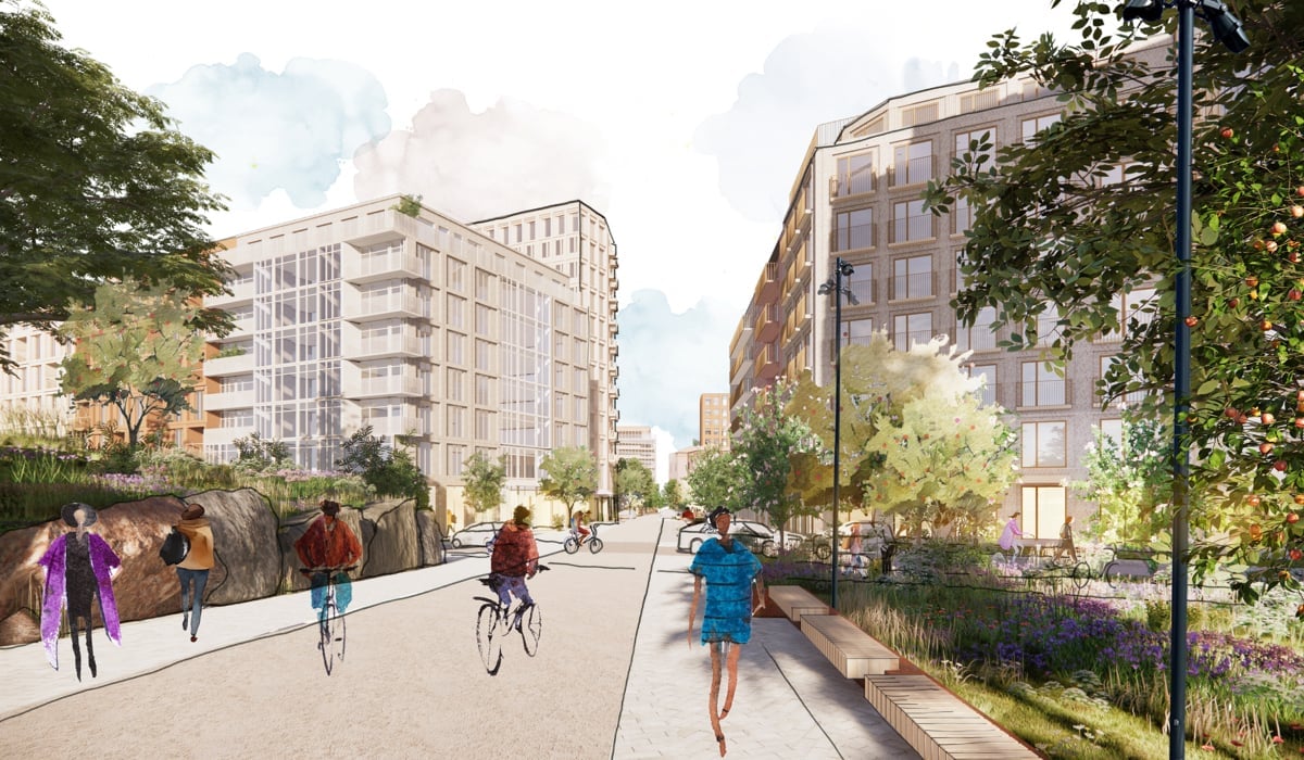 Illustrerad bild över Norra hagastaden