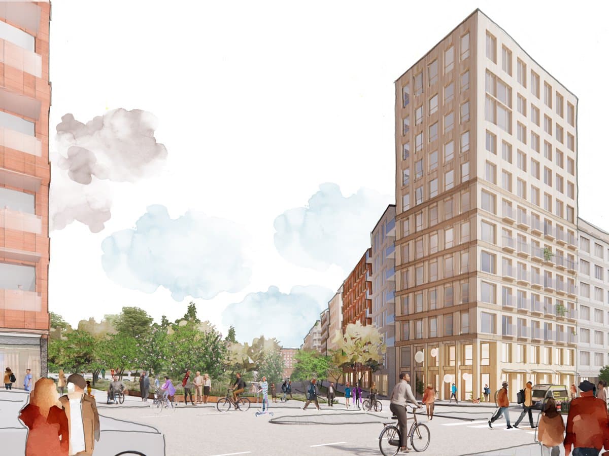 Illustrerad bild över Norra Hagastaden