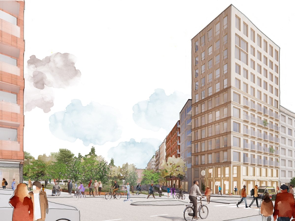 Illustrerad bild över Norra Hagastaden