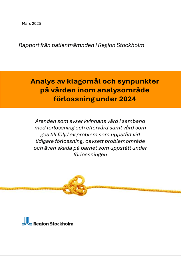 Analys av klagomål och synpunkter inom förlossning 2024