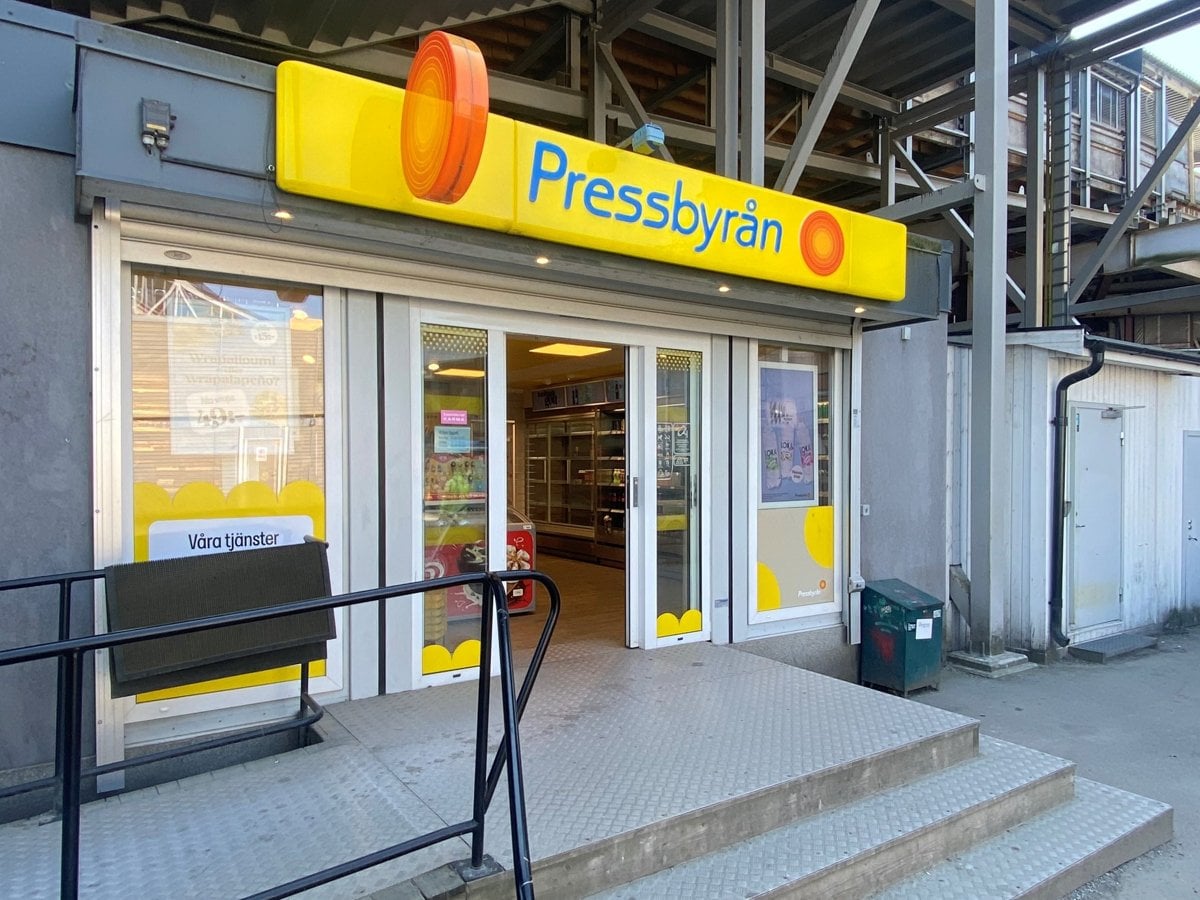 Pressbyrån i den tillfälliga bussterminalen