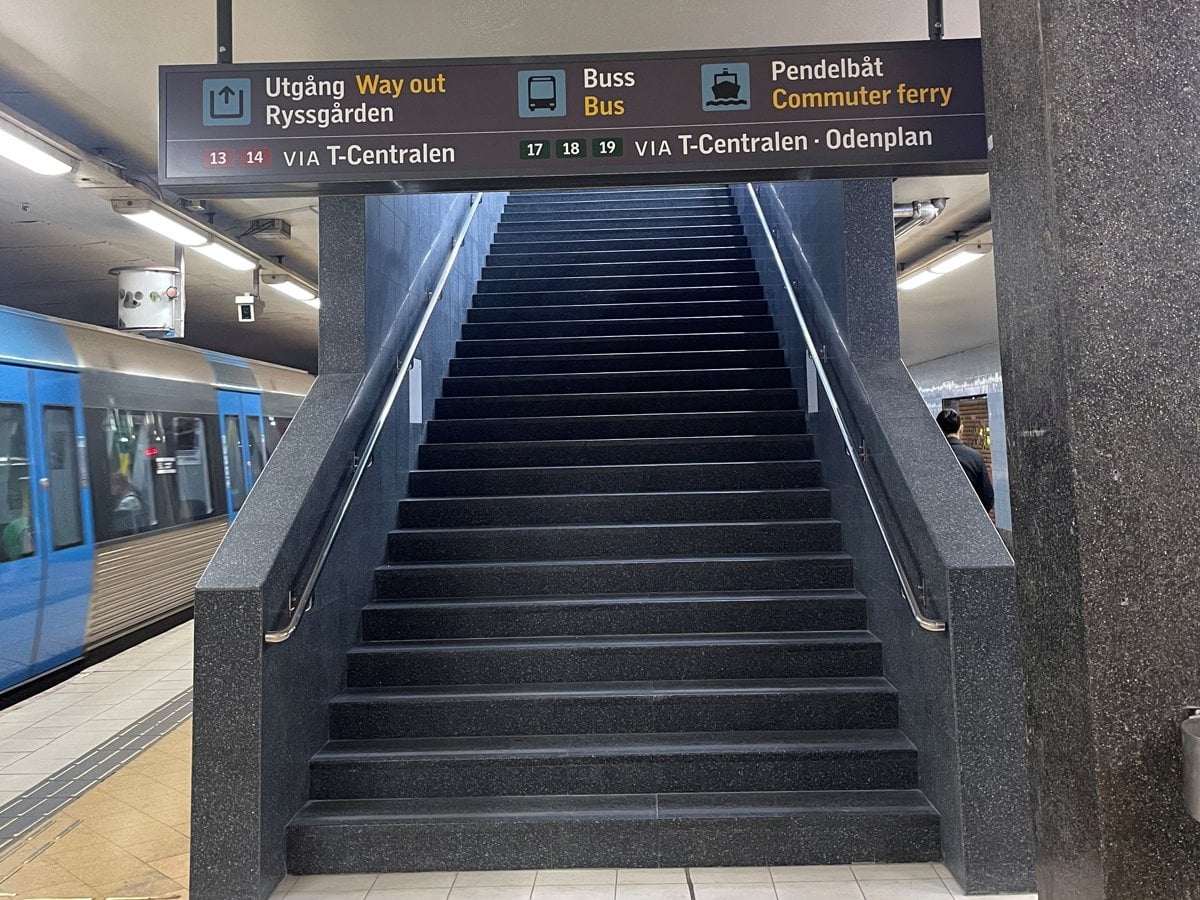 Trappa på Slussens tunnelbanestation