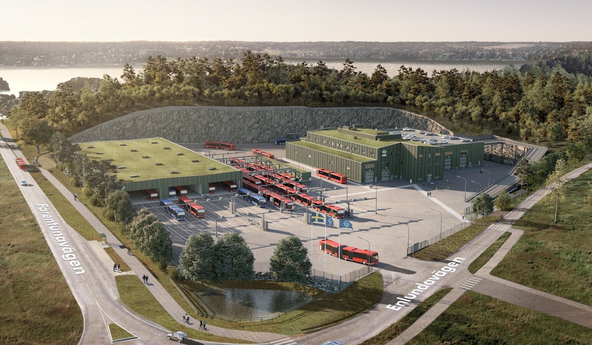 En flygbild över ett stort industriområde.