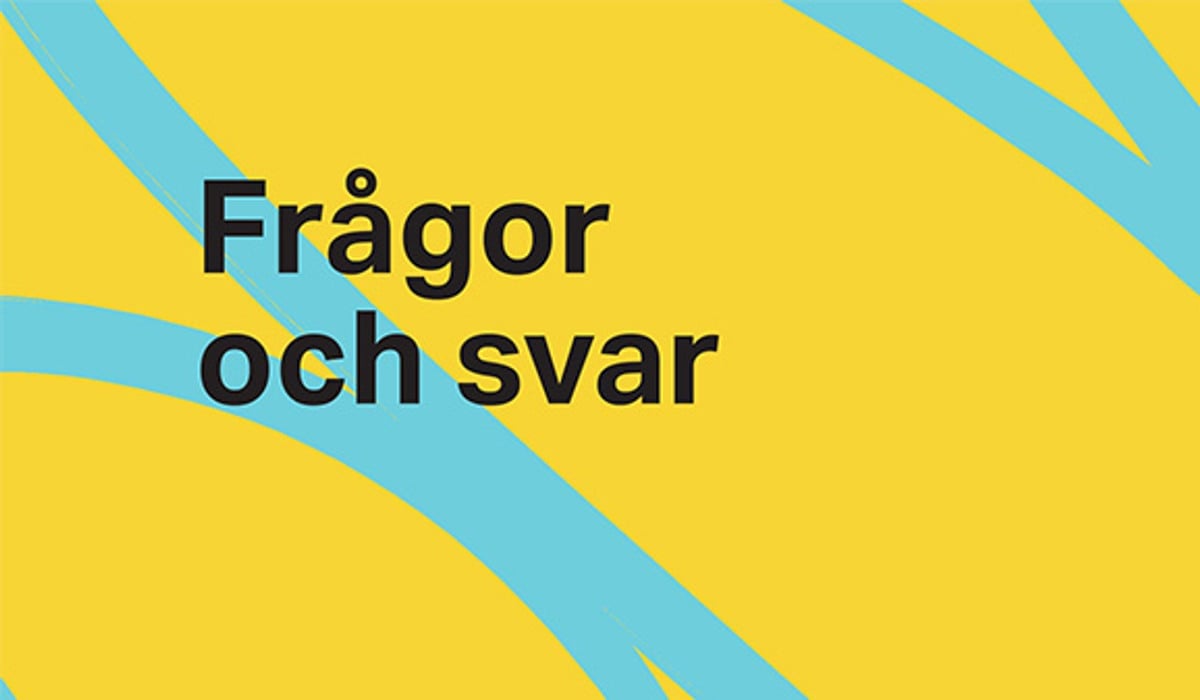 Texten Frågor och svar på gull platta.