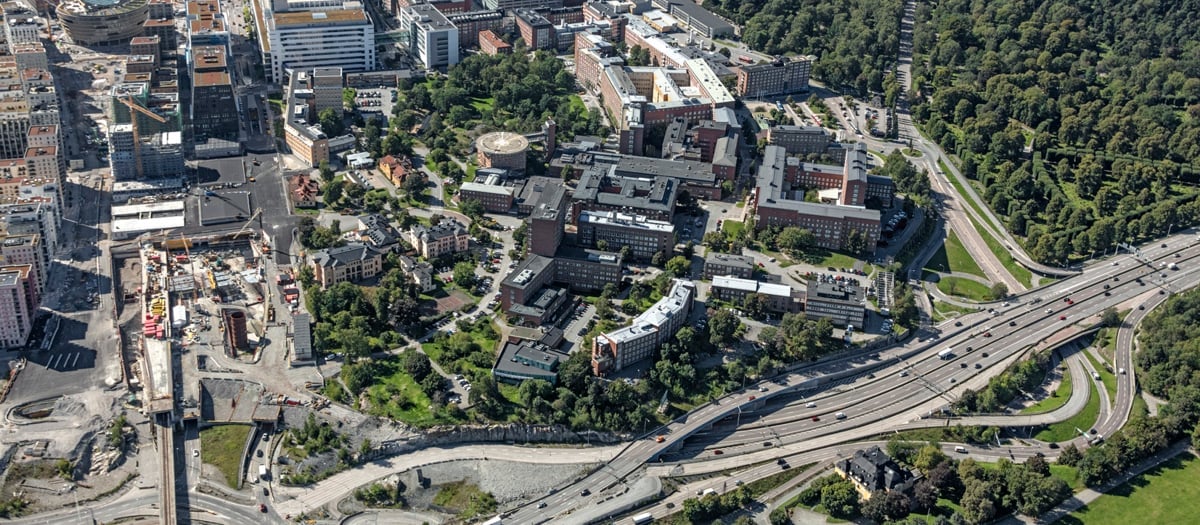 Flygbild över Norra Hagastaden