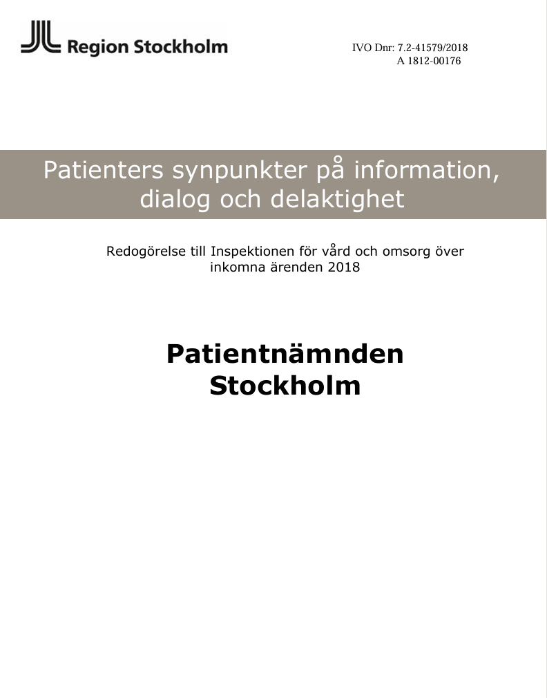 Patienters synpunkter på information, dialog och delaktighet