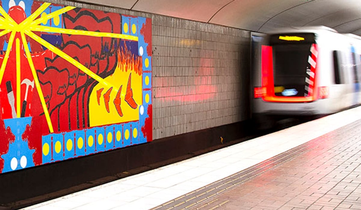 Konst över spår på Zinkensdamm