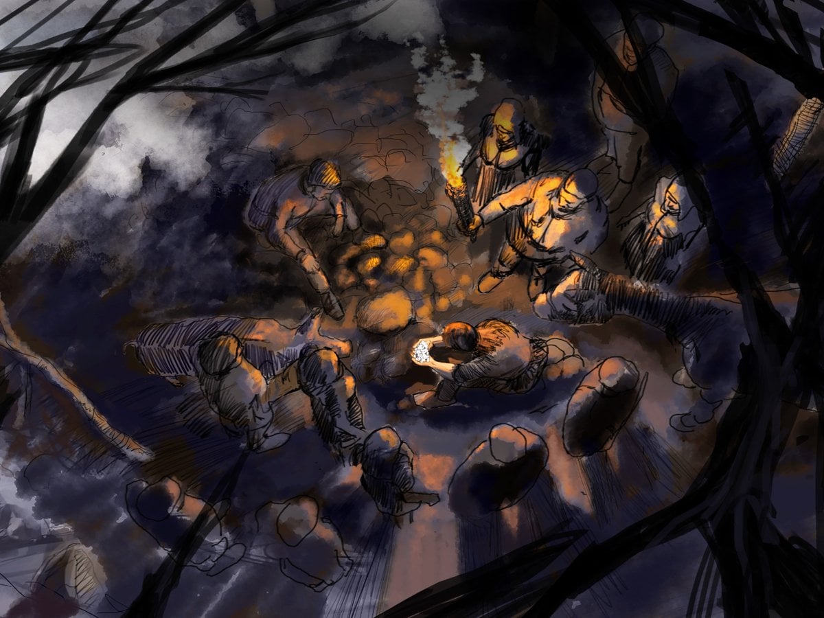 Illustration av människor som lägger ner mynt