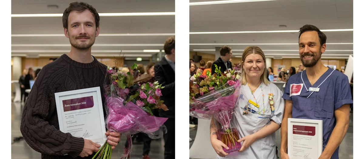Några personer som står bredvid varandra och håller blommor i händerna.