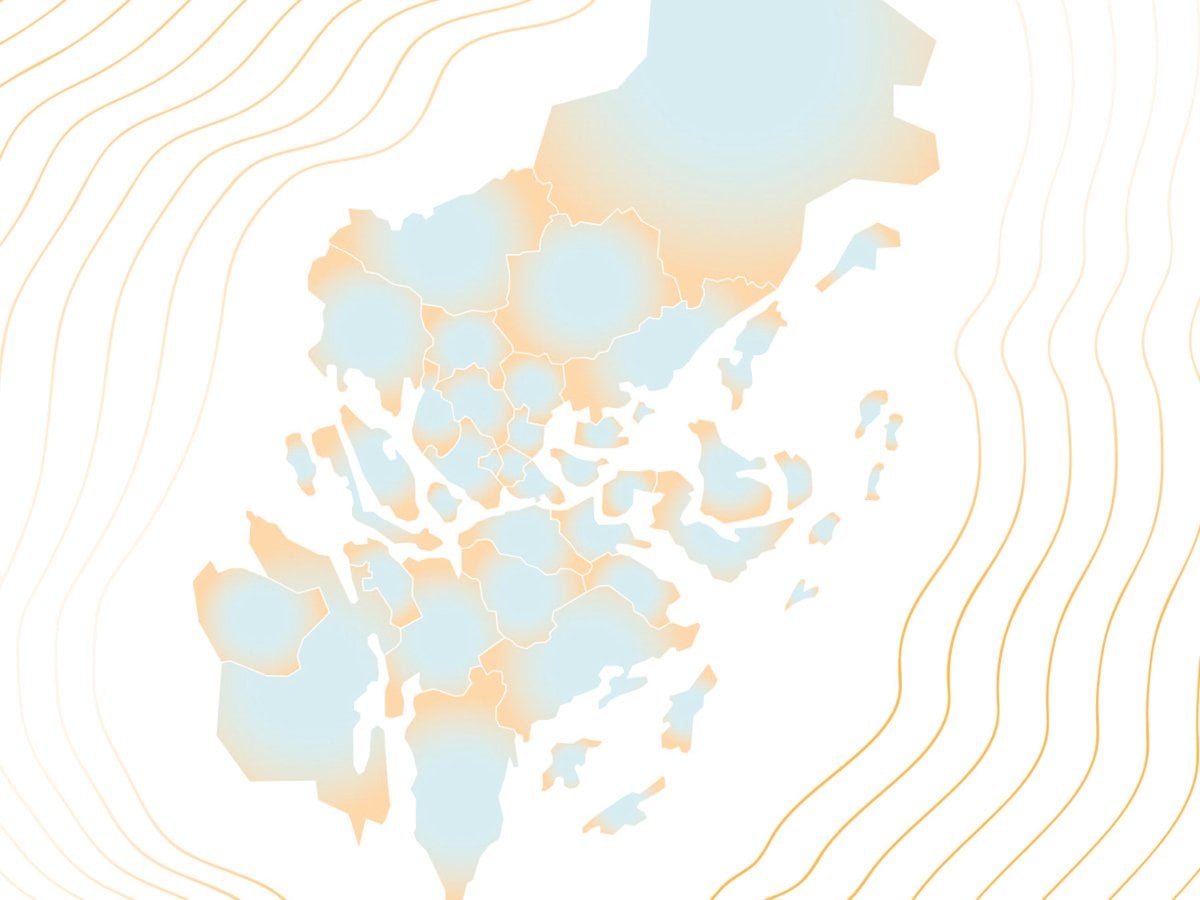 Illustration föreställande karta över Stockholms län