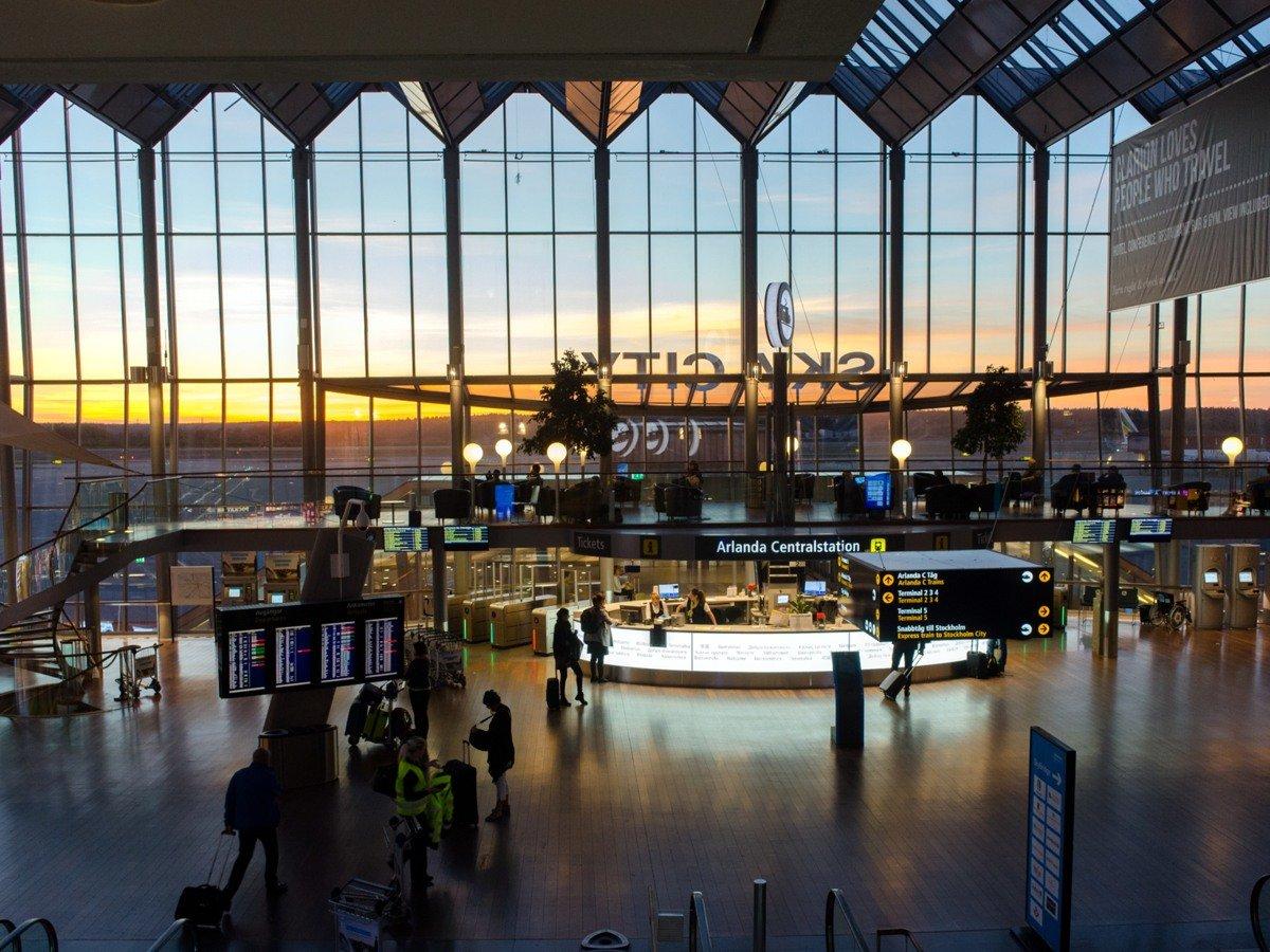 Bild från terminal på Sky City vid Arlanda flygplats