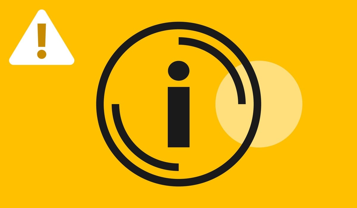 En gul bakgrund med en svartvit ikon.