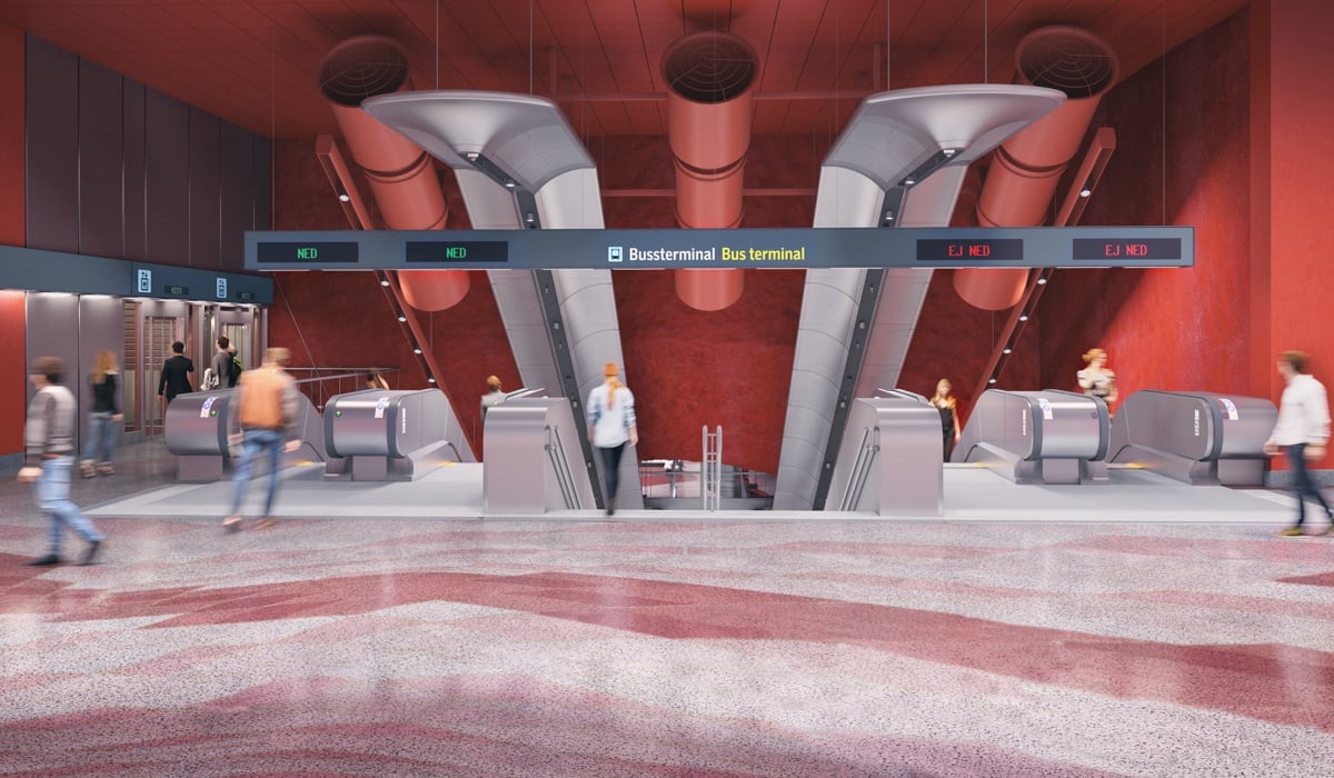 Illustration bussterminalen i Katarinaberget